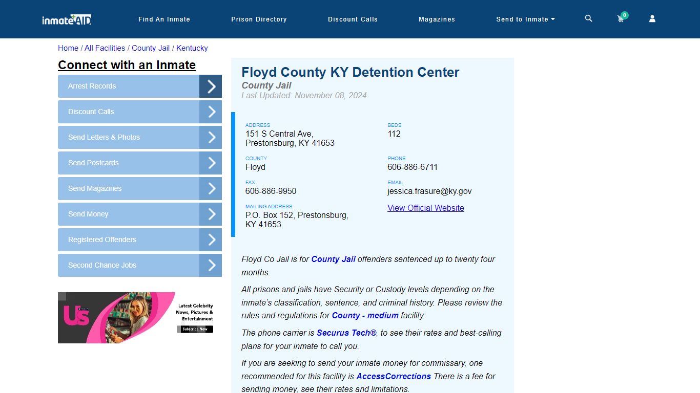 Floyd County KY Detention Center - Inmate Locator